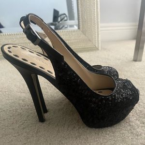 Black Sequin Stilettos